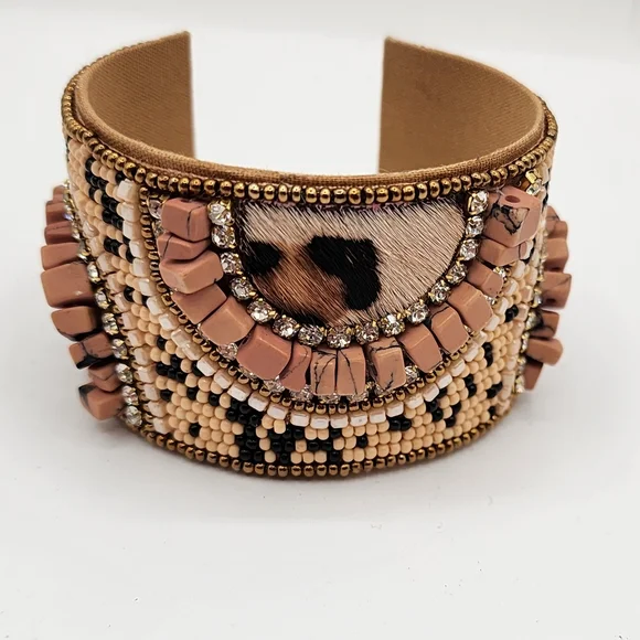 Beaded Cuff Bracelet NWOT - Picture 1 of 6